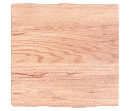 Tablero mesa madera tratada borde natural marrón 40x40x(2-4) cm