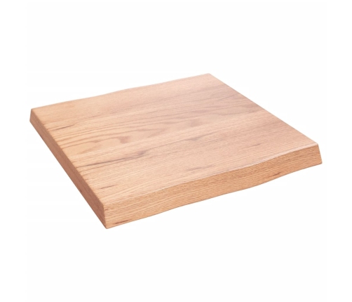 Tablero mesa madera tratada borde natural marrón 40x40x(2-4) cm