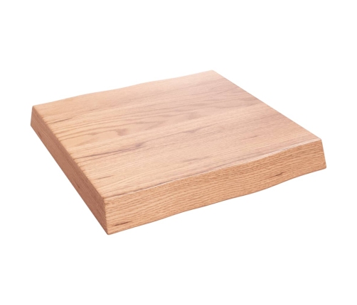 Tablero mesa madera tratada borde natural marrón 40x40x(2-6) cm