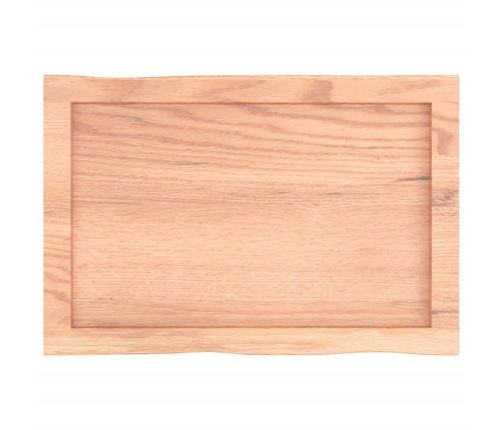 Tablero mesa madera tratada borde natural marrón 60x40x(2-4) cm