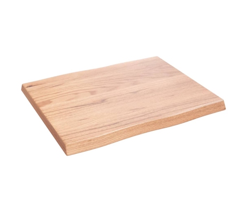 Tablero mesa madera tratada borde natural marrón 60x50x(2-4) cm