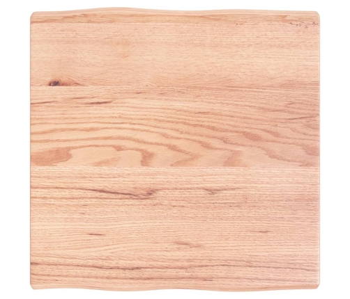 Tablero mesa madera tratada borde natural marrón 60x60x(2-4) cm