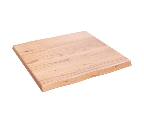 Tablero mesa madera tratada borde natural marrón 60x60x(2-4) cm