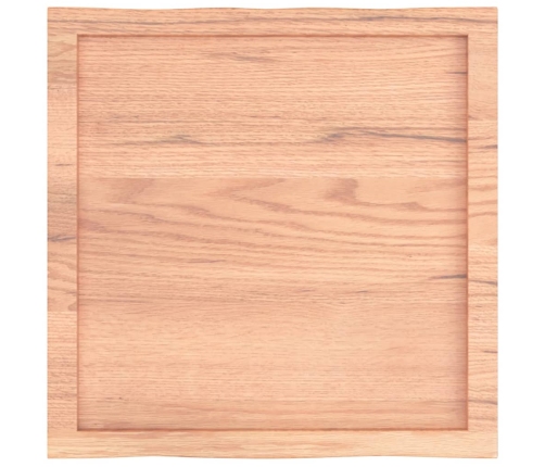 Tablero mesa madera tratada borde natural marrón 60x60x(2-4) cm