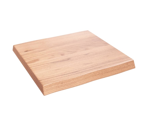 Tablero mesa madera tratada borde natural marrón 60x60x(2-6) cm