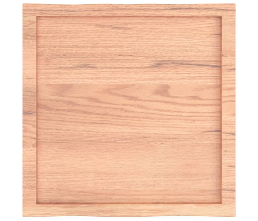 Tablero mesa madera tratada borde natural marrón 60x60x(2-6) cm