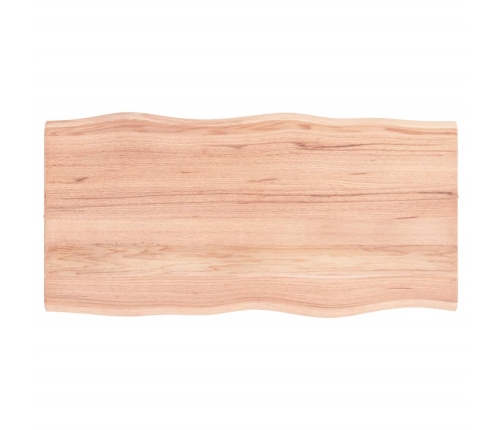 Tablero mesa madera tratada roble borde natural 80x40x2 cm