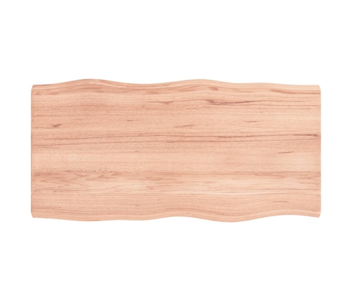 Tablero mesa madera tratada borde natural marrón 80x40x(2-4) cm