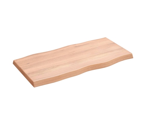 Tablero mesa madera tratada borde natural marrón 80x40x(2-4) cm