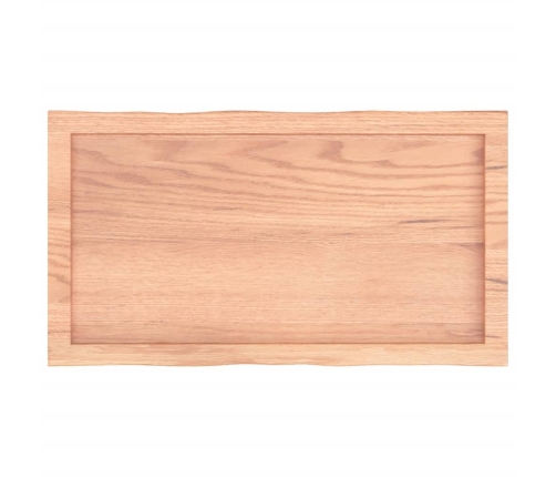 Tablero mesa madera tratada borde natural marrón 80x40x(2-4) cm