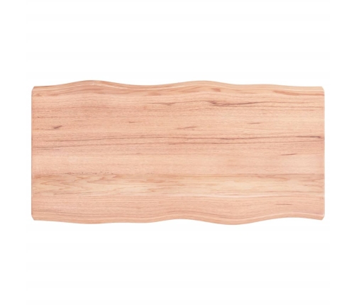 Tablero mesa madera tratada borde natural marrón 80x40x(2-6) cm