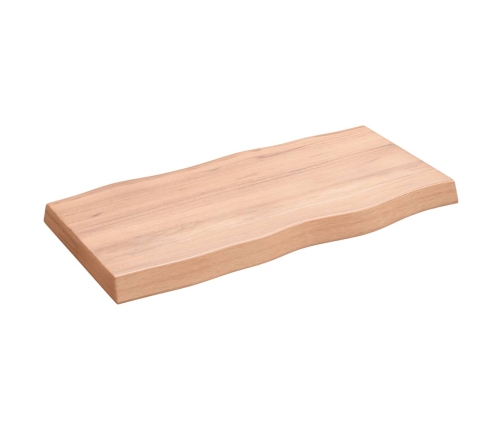 Tablero mesa madera tratada borde natural marrón 80x40x(2-6) cm