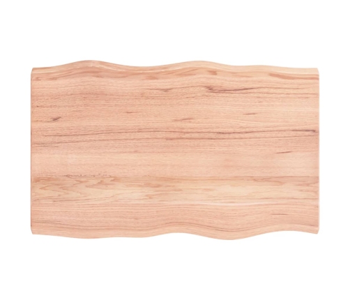 Tablero mesa madera tratada borde natural marrón 80x50x(2-4) cm