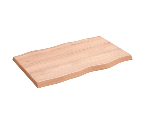 Tablero mesa madera tratada borde natural marrón 80x50x(2-4) cm