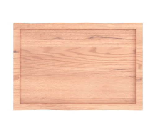 Tablero mesa madera tratada borde natural marrón 80x50x(2-4) cm