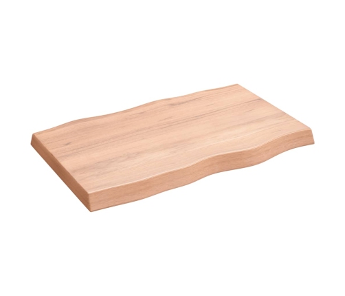 Tablero mesa madera tratada borde natural marrón 80x50x(2-6) cm