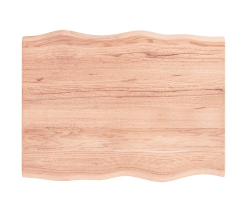 Tablero mesa madera tratada roble borde natural 80x60x2 cm