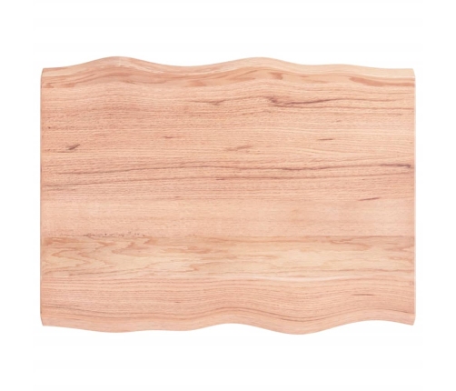 Tablero mesa madera tratada borde natural marrón 80x60x(2-4) cm