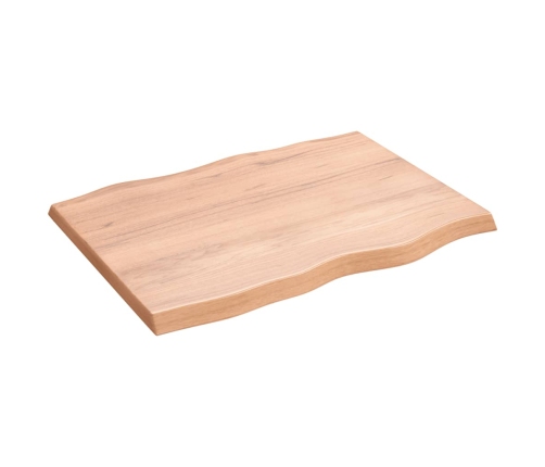 Tablero mesa madera tratada borde natural marrón 80x60x(2-4) cm