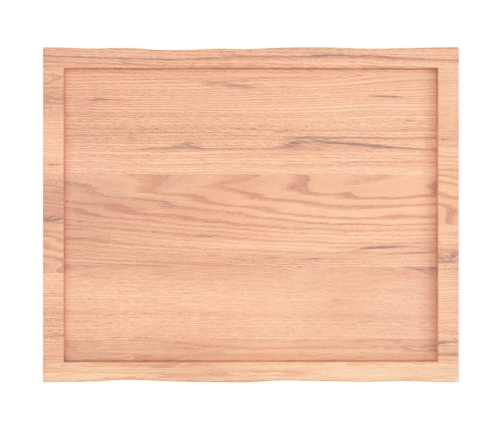 Tablero mesa madera tratada borde natural marrón 80x60x(2-4) cm