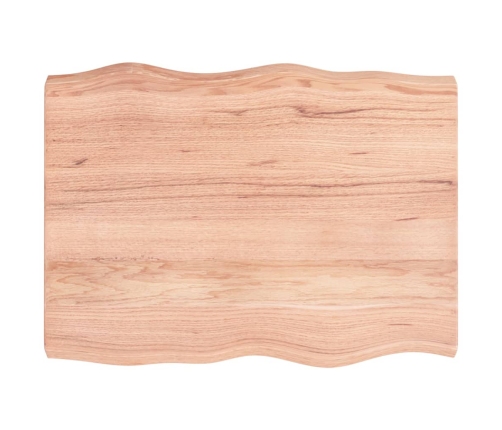 Tablero mesa madera tratada borde natural marrón 80x60x(2-6) cm