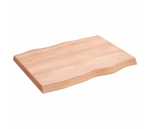 Tablero mesa madera tratada borde natural marrón 80x60x(2-6) cm