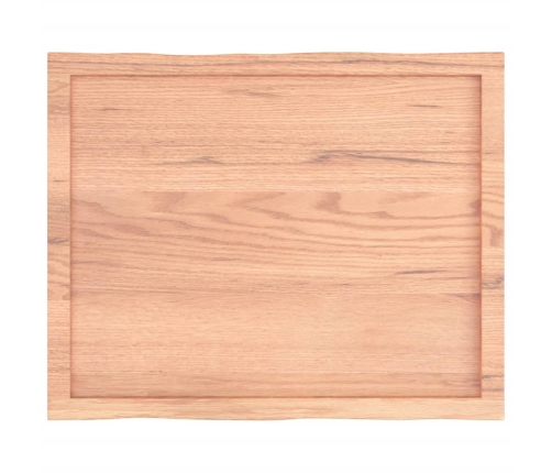 Tablero mesa madera tratada borde natural marrón 80x60x(2-6) cm