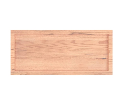 Tablero mesa madera tratada borde natural marrón 100x40x(2-6)cm