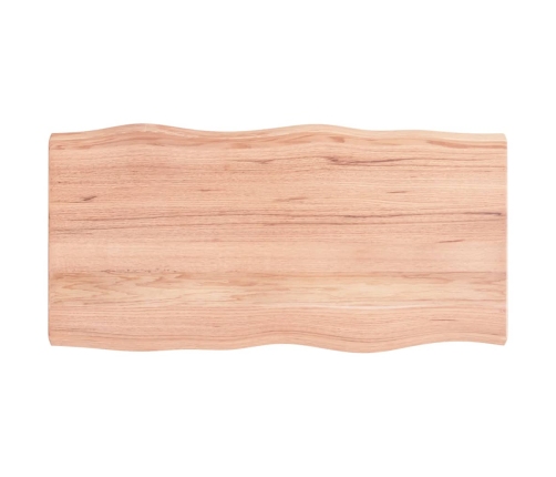 Tablero mesa madera tratada borde natural marrón 100x50x(2-4)cm