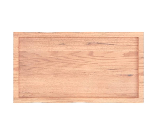 Tablero mesa madera tratada borde natural marrón 100x50x(2-4)cm