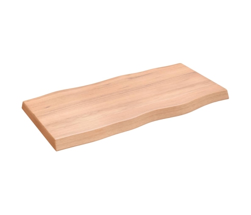 Tablero mesa madera tratada borde natural marrón 100x50x(2-6)cm