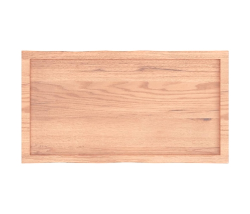 Tablero mesa madera tratada borde natural marrón 100x50x(2-6)cm