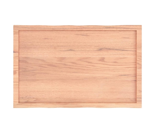 Tablero mesa madera tratada borde natural marrón 100x60x(2-4)cm