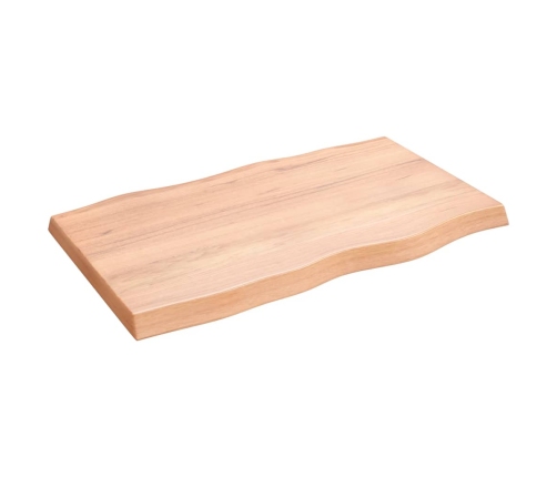 Tablero mesa madera tratada borde natural marrón 100x60x(2-6)cm