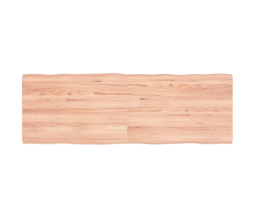 Tablero mesa madera tratada borde natural marrón 120x40x(2-4)cm