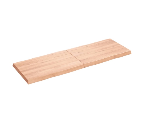 Tablero mesa madera tratada borde natural marrón 120x40x(2-4)cm