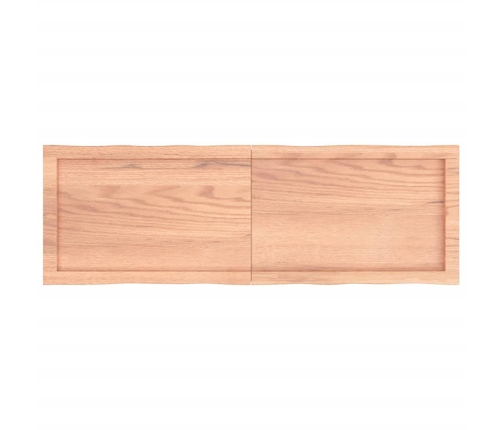 Tablero mesa madera tratada borde natural marrón 120x40x(2-6)cm