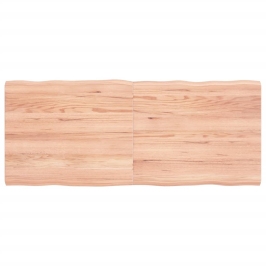 Tablero mesa madera tratada borde natural marrón 120x50x(2-4)cm