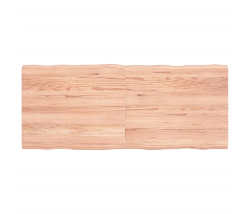 Tablero mesa madera tratada borde natural marrón 120x50x(2-4)cm