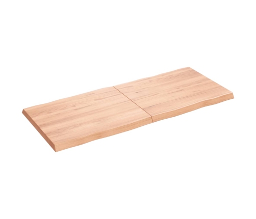 Tablero mesa madera tratada borde natural marrón 120x50x(2-4)cm