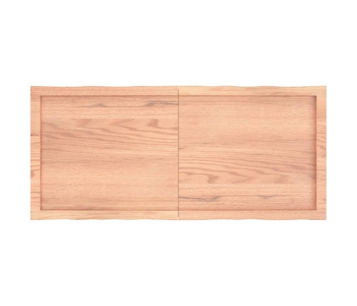 Tablero mesa madera tratada borde natural marrón 120x50x(2-4)cm