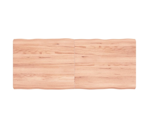 Tablero mesa madera tratada borde natural marrón 120x50x(2-6)cm