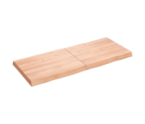 Tablero mesa madera tratada borde natural marrón 120x50x(2-6)cm