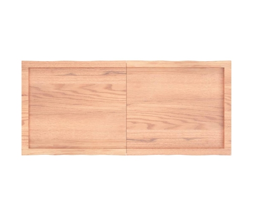 Tablero mesa madera tratada borde natural marrón 120x50x(2-6)cm