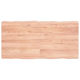 Tablero mesa madera tratada borde natural marrón 120x60x(2-4)cm