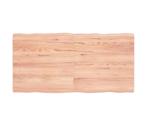 Tablero mesa madera tratada borde natural marrón 120x60x(2-4)cm