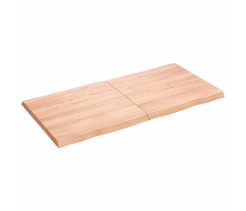 Tablero mesa madera tratada borde natural marrón 120x60x(2-4)cm