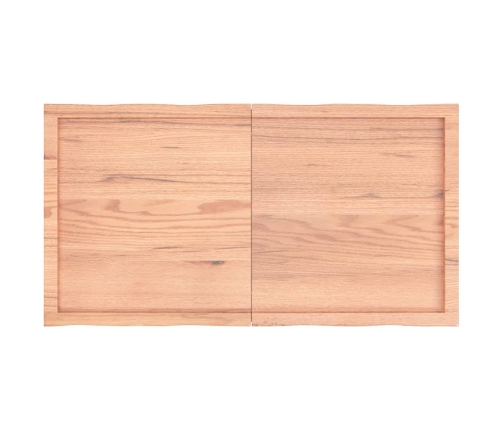 Tablero mesa madera tratada borde natural marrón 120x60x(2-4)cm