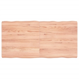 Tablero mesa madera tratada borde natural marrón 120x60x(2-6)cm