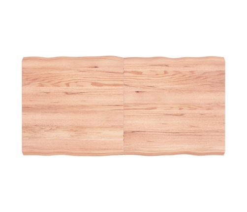 Tablero mesa madera tratada borde natural marrón 120x60x(2-6)cm